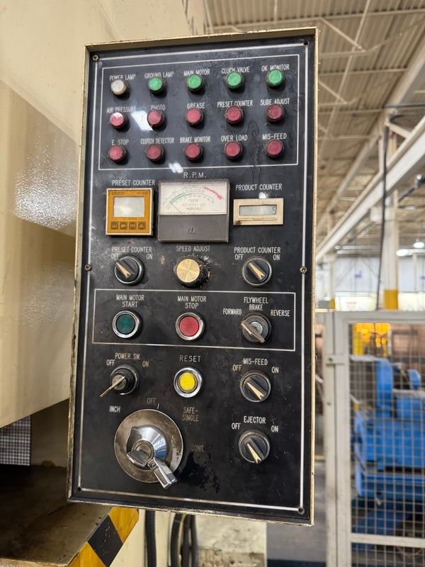 121 Ton, Sutherland #Mark-2-121, OBS gap frame press, 3" stroke, 14.96" die space, 45-90 SPM, 2000 - Image 8