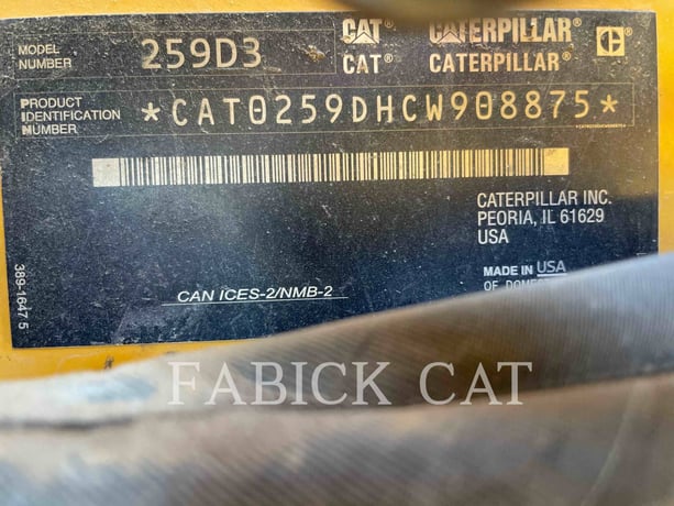 Cat 259D3 C3H2, Skid Steer Loader, 1081 hours, S/N: CW908875, 2021 - Image 6