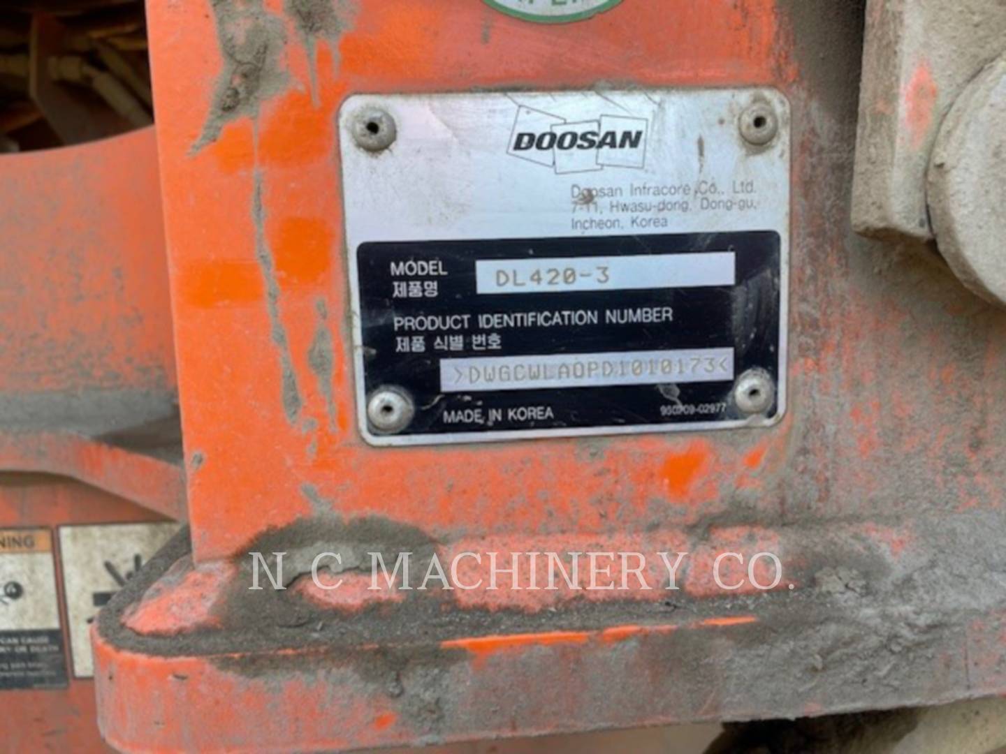 Doosan Infracore America Corp. DL420-3, Wheel Loader, 17943 hours, S/N: DWGCWLAOPD1010173, 2013 - Image 6