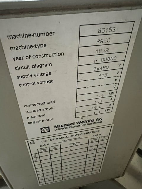 Weinig #R950, Profile Grinder, 1998 - Image 4