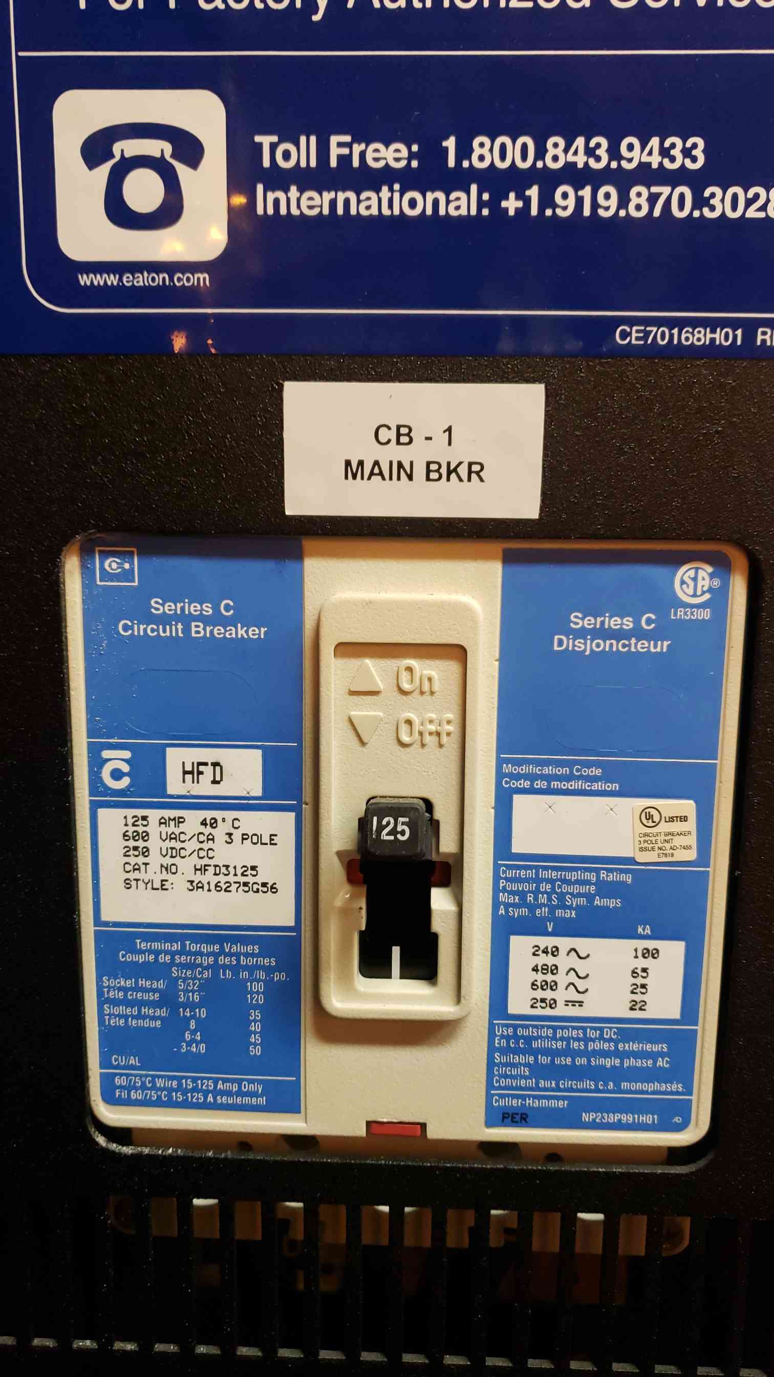 75 KVA Eaton, PDU Cabinet, w/Breaker Distribution Transformer, 3 phase, 480 x 208Y/120 V, 2007 - Image 4