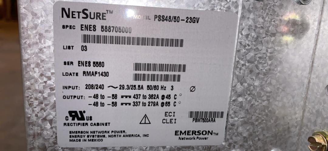 10000 Amp. 48 VDC, 2501 VAC, Emerson NETSURE #701NVBB, rectifier 701 DC Power System with 33 R48-3500E Modules - Image 6
