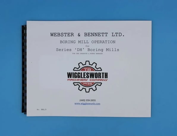 Webster & Bennett #DH, 36, 48, 60 vertical turret lathe - Image 1