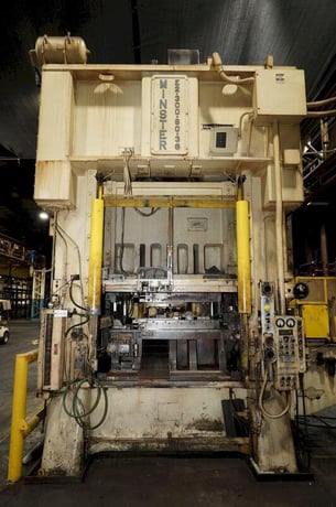 300 Ton, Minster #E2-300-60-36, straight side double crank press, 4" stroke, 36" Shut Height, 6" ram adj. - Image 2