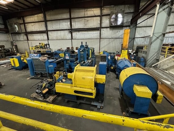 24" x .2" Emag, slitting line, 15000 lb., 64" OD, 20" ID,.050"-.200" gauge range,.500"-24" width range, 1990 - Image 1