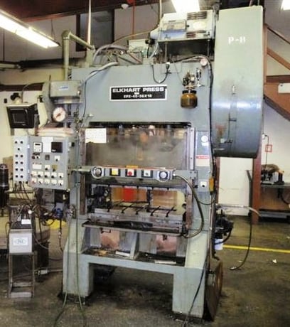 45 Ton, L & J (Elkhart Press) #EP2-45-36-18, 2.5" stroke, 11.25" Shut Height, 3" adj., 12" x12" window, 330 - Image 1