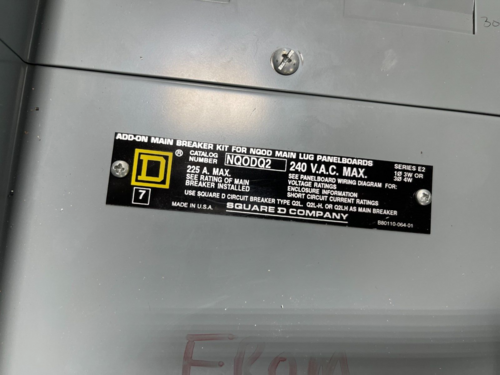 225 Amp. Square D, NQODQ2, Panelboard, 208/120V., 3PH 4W 30 Circuit Q2L3225 Main - Image 5