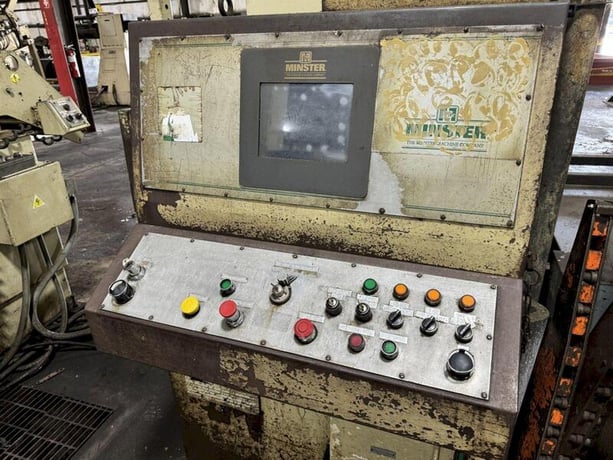 160 Ton, Minster #P2H-160G, straight side double crank press, 5.9" stroke, 23.6" Shut Height, 5.9"ram adj. - Image 5
