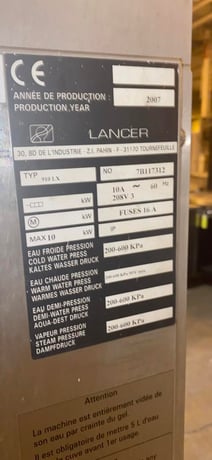 Lancer #910LX, Glassware Washer, 23" L x 27" width x 58" H, 200-600 KPa, 10 kW, 10 Amps, 208 V, 2007 - Image 5