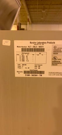 Kendro #HLT-20LS-90D31, Lab Freezer, -45 deg. C, 96" L x 32" width x 41" H, 20 L capacity, 400 psig, 12 Amps - Image 7