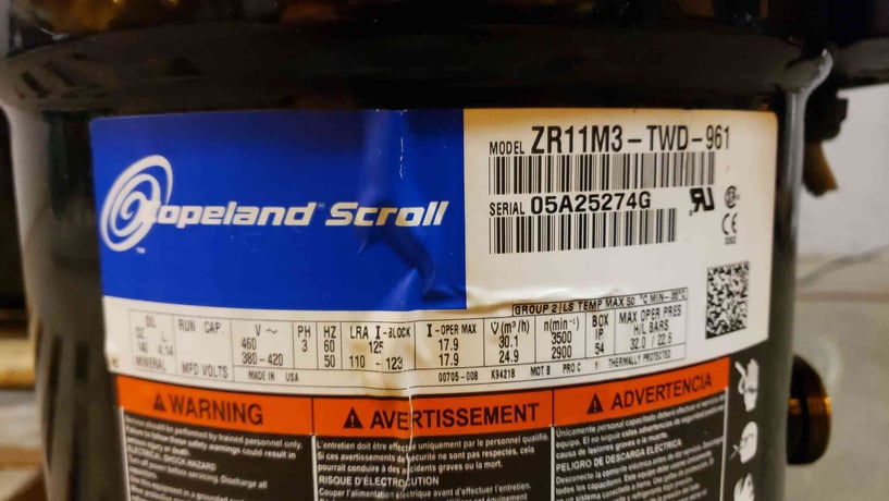 Copeland Scroll #ZR11M3-TWD-961, Compressor, 14" L x 10" width x 21" H, 460 V - Image 3