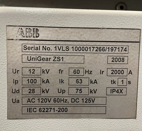 ABB #UniGear ZS1, 2000 Amp, 12000 Volt - Image 5