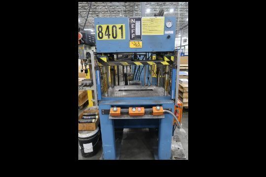 4.5 Ton, Neff, 4-post hydraulic press, 6" stroke, 16" daylight, 34" x24" bed, 2" cylinder diameter - Image 1