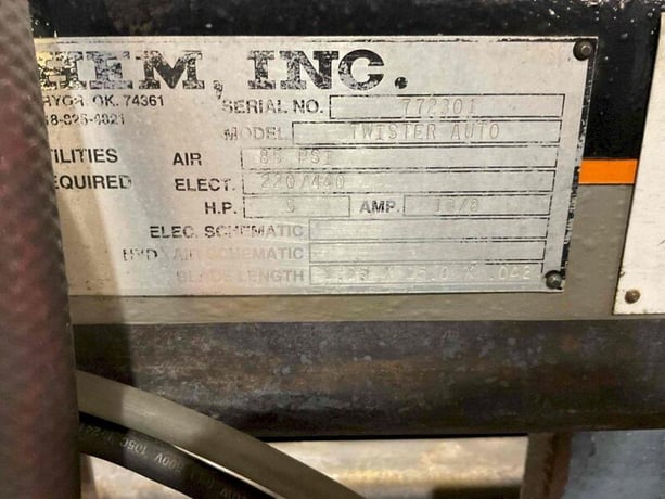 14" x 20" Hemsaw #Twister, horizontal bandsaw, 18" wheel diameter, S/N 772301 - Image 5