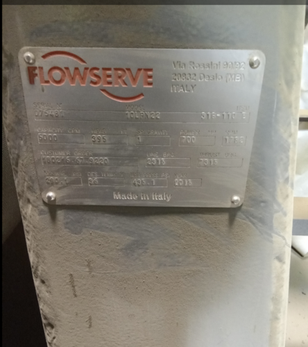 5000 GPM, Flowserve Centrifugal Water Transfer Pump, 700 HP, single stage, new surplus (3 available) - Image 6