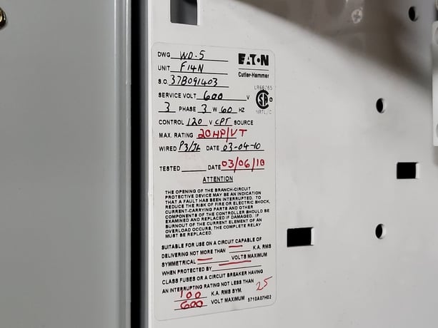 20 HP Eaton, SVX015A1-5A4N1, vari-frequency drive, 600 Volts, 3 phase, like new - Image 2