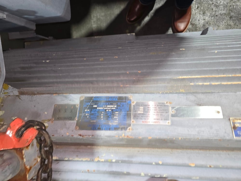 500 HP 900 RPM Teco Westinghouse, Frame 6808B, TEFC BB, 2300/4160 Volts, CU Rotor, Used electrically OK - Image 2