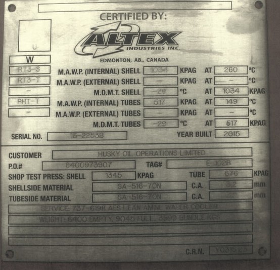 1884 sq.ft., 150 psi shell, 75 psi tube, Altex Industrial #18F41110N70410, heat excahnger, 32.3" diameter x - Image 6