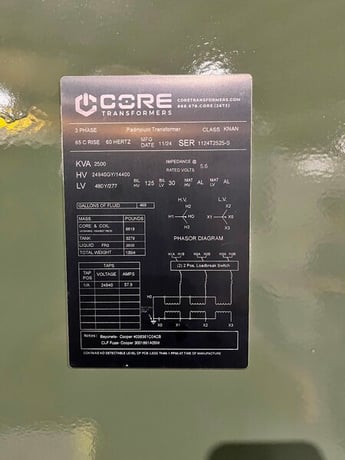 2500 KVA 24940GrdY/14400 Primary, 480Y/277 Secondary, Pad, proCORE - Image 3
