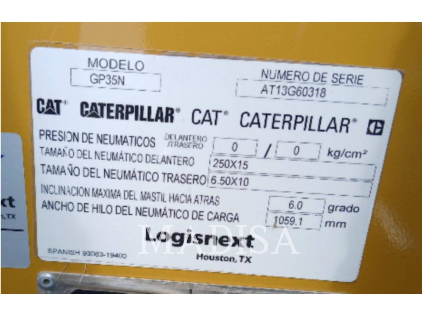 Mitsubishi Caterpillar Forklift GP35N5, Forklift, S/N: AT13G60318, 2024 - Image 3