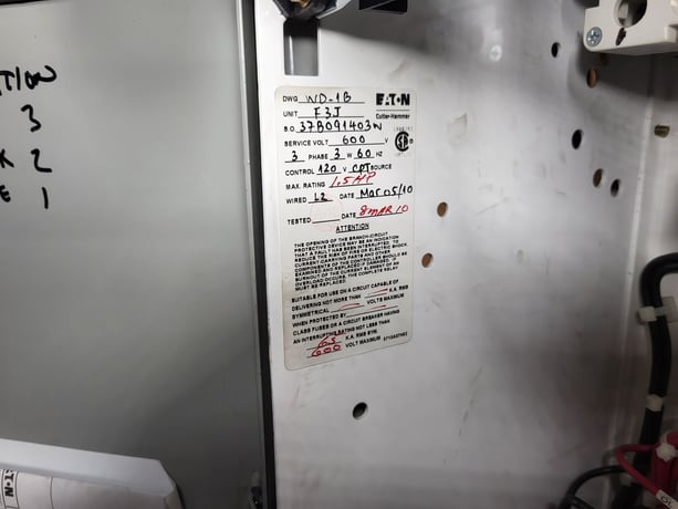 Eaton, FVNR starter, size 1, enclosure, 1.5 HP, 600 Volts, 7 amp, like new - Image 5