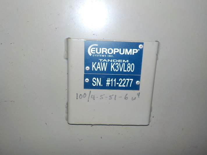 183 GPM EUROPUMP #K3VL80, Hydraulic Oil Transfer Pump, 84 HP - Image 10