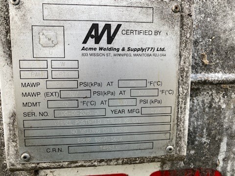 1675 Gallons, ACME Welding, 250 PSI Bullet Tank (ammonia - 2 available) - Image 6