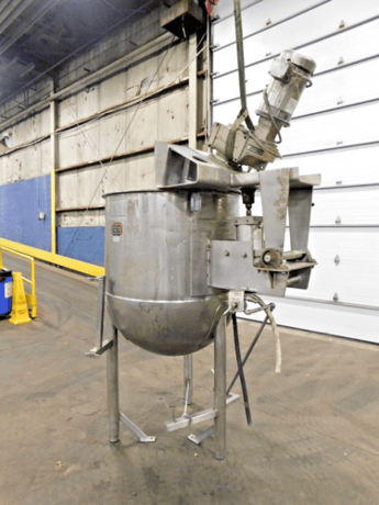 225 gallon Lee #225-A10T1, Stainless kettle with top agitation mixer, 42" ID, 28" straight side, 2003 - Image 5