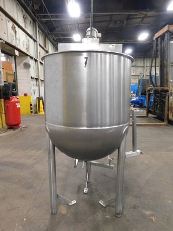 225 gallon Lee #225-A10T1, Stainless kettle with top agitation mixer, 42" ID, 28" straight side, 2003 - Image 10