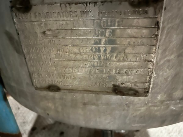 205 gallon Alloy Fabricators, 304 Stainless Steel tank, 36" dia. x 36" straight side, dished top & bottom - Image 3