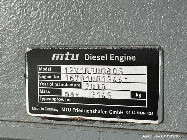 600 KW MTU #DS600D, Standby diesel generator set, 120/208 Volts, enclosure, 293 hours, 2010 - Image 10