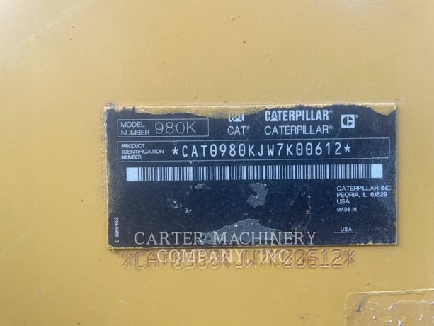 Cat 980K, Wheel Loader, 11000 hours, S/N: W7K00612, 2012 - Image 7