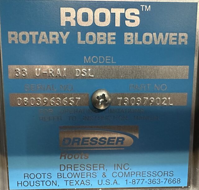 Roots #Easyair-8000, pressure/vacuum pump blower package, 7.5 HP, 1760 RPM motor, 208/230/460 V. - Image 5