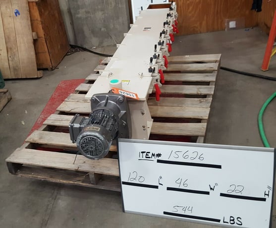 9" diameter x 8' long, Newell Machinery, Screw Conveyor, U-Trough, 10.4" x 10.4" inlet/discharge, 82 RPM - Image 3