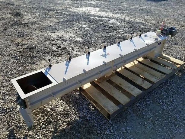 9" diameter x 8' long, Newell Machinery, Screw Conveyor, U-Trough, 10.4" x 10.4" inlet/discharge, 82 RPM - Image 5