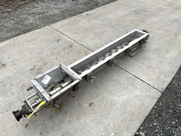 6" diameter x 7' long, Stainless Steel U-Trough Spiral Flight Screw Auger Conveyor, 3" dia. Shaft - Image 5