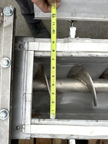 6" diameter x 7' long, Stainless Steel U-Trough Spiral Flight Screw Auger Conveyor, 3" dia. Shaft - Image 9