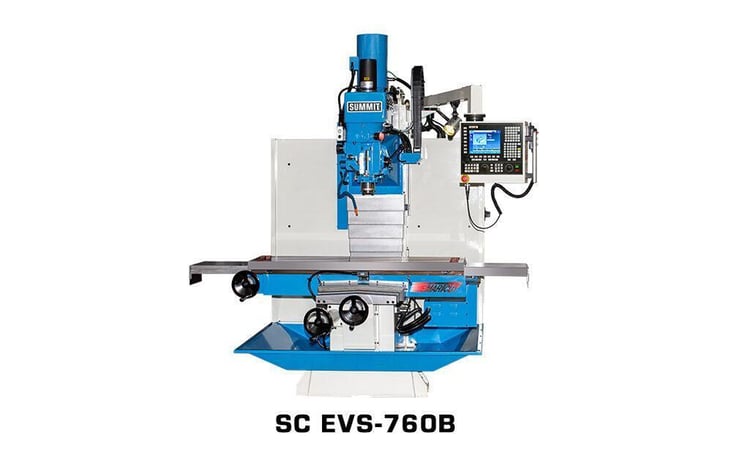 Summit #EVS-760B, vertical bed mill, 16.9" x60" table, 7.5 HP, 70-3800 RPM, NEW - Image 1