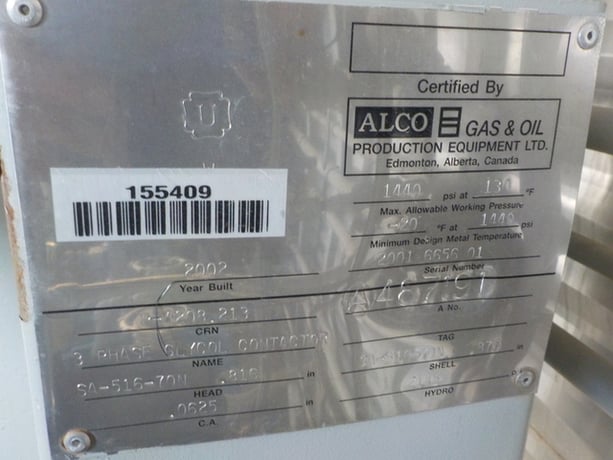 18.3" x 28' Sweet Glycol Gas Dehydration Unit, 1440 psi - Image 9