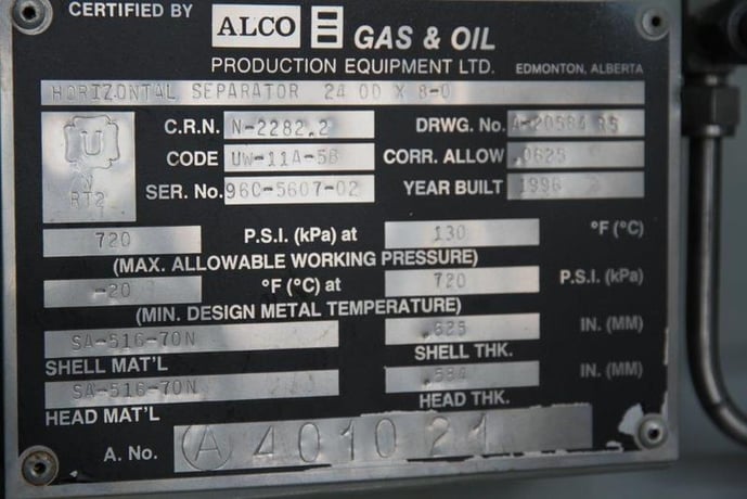 24" x 8' Sweet Horizontal Separator 3 Phase, 720 psi - Image 4