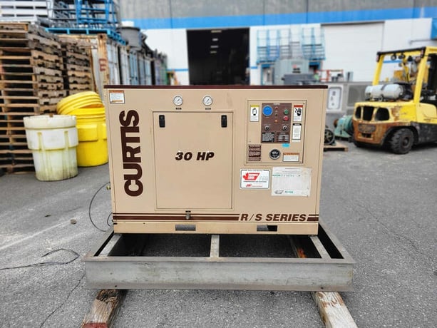 130 cfm, 125 psi, Curtis #R/S30, rotary screw air compressor, electric, 30 HP, 575 V. - Image 1