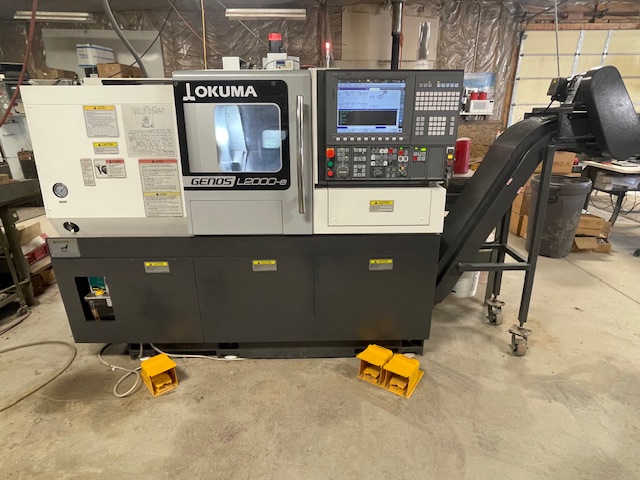 Okuma #Genos-L2000-e, CNC lathe, 17.7" swing, 8" chuck, 3-jaw, 2" bar, 40" centers, 9.06" dia., 19.69" lgth - Image 1