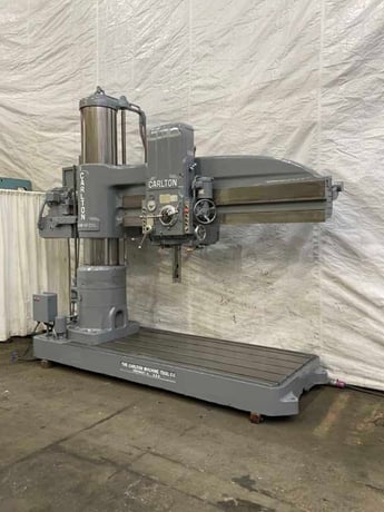 8' -19" Carlton #4A, radial arm drill, 89" x50" base, #6MT, power clamping & elevation, 40 HP, 1980 - Image 2