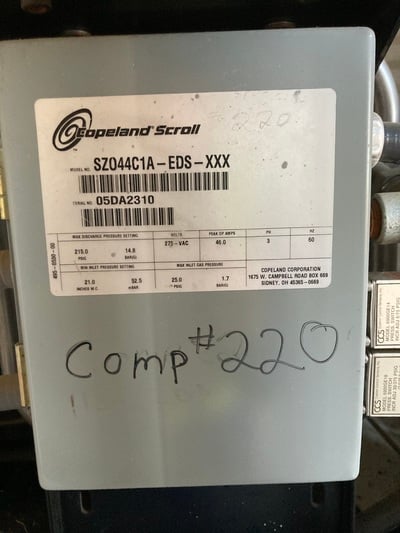 Copeland #ZNH22C1A-TXX-265, scroll compressor, 60 HP @ 3500 RPM, 1-stage, 2005 - Image 8