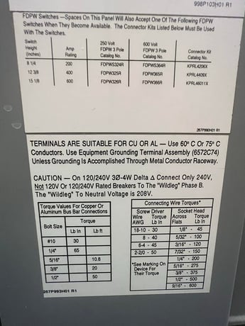 1600 Amp. Westinghouse, Pow-R-Line, Switchboard Panelboard, 3PH 4Wire 480Y/277V., 1993 - Image 4