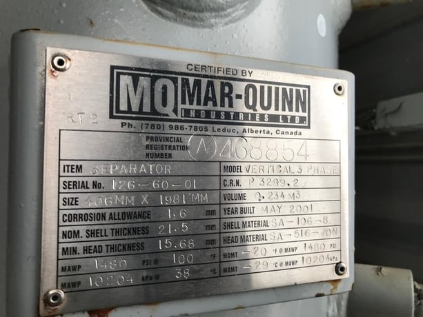 16" Sweet Vertical GAS/C5/H20 Separator 3 Phase, 1480 psi - Image 5