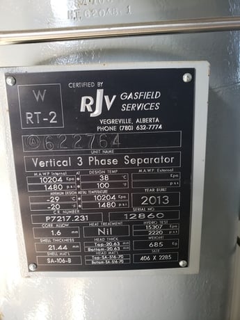 16" Sweet Vertical Separator 3 Phase, 1480 psi - Image 3