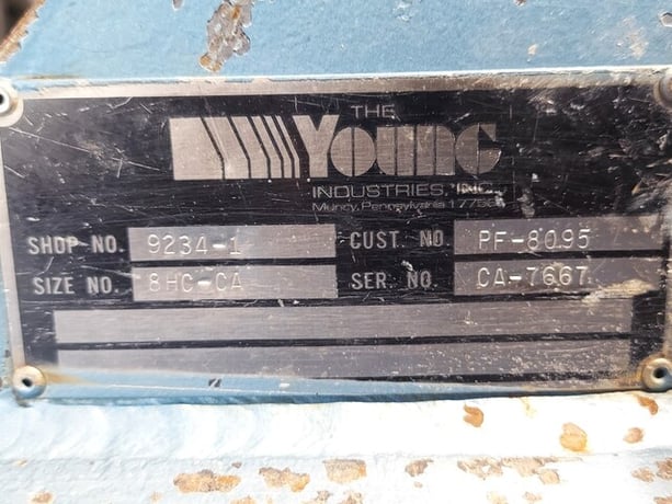 Square Square Young #8HC-CA, Cantilevered Drop-Thru Rotary Valve, Stainless Steel, 8 Vane rotor, 1 HP, 1750 - Image 7