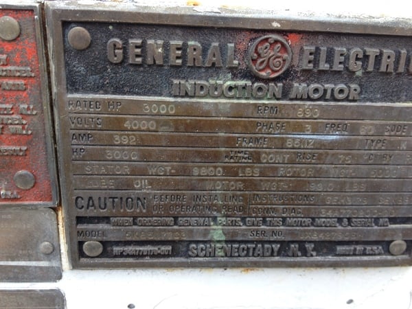3000 HP 890 RPM General Electric, Frame 8511Z, weather protected enclosure type 2, Slv, 4000 Volts - Image 1
