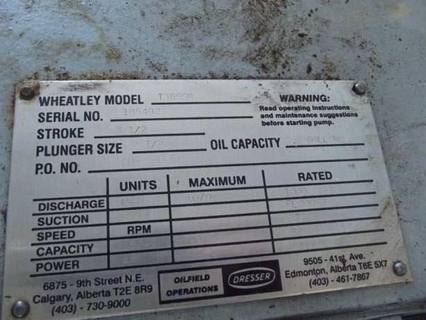 80 GPM Wheatley #T365SM, triplex disposal pump, 50 HP Ford LSC-8751-6007-ZA NG engine, 2005 - Image 7